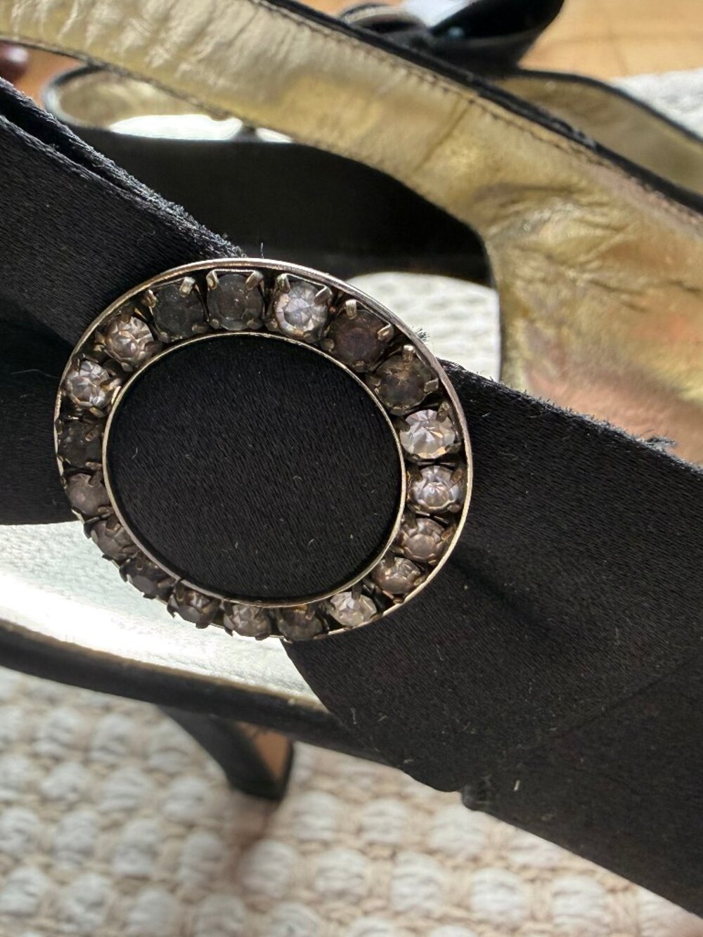 Ferragamo | Black Satin Slingback Heels Bow Pumps Classic Formal - Picture 6 of 15